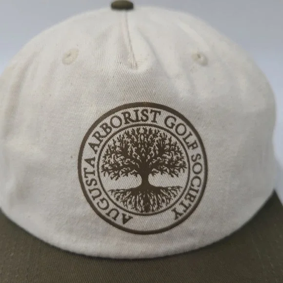 Devereux Golf Hat Snapback Beige Green Augusta Arborist Golf Society Logo Men - Picture 4 of 14